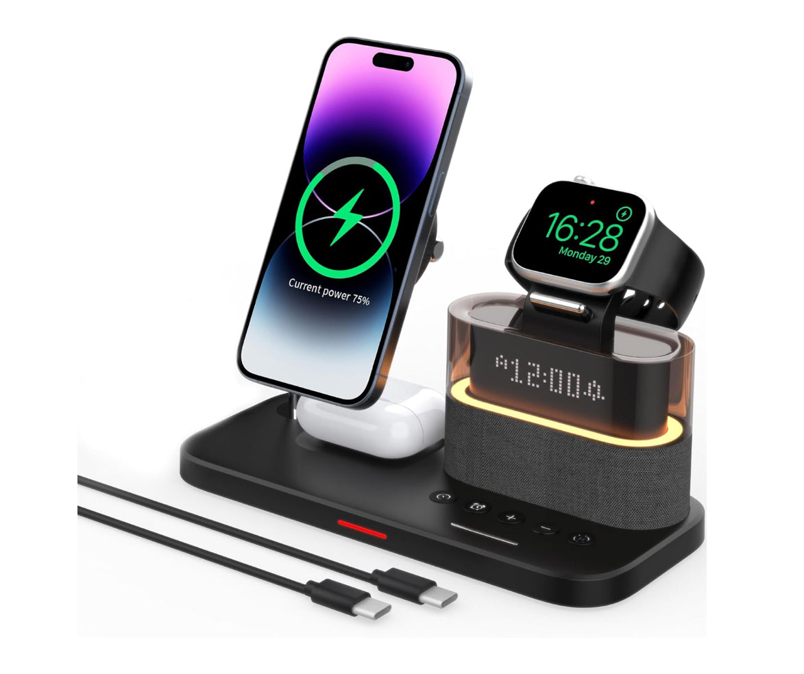 شاحن لاسلكي 5 في 1 تصميم عصري وكفاءة عالية