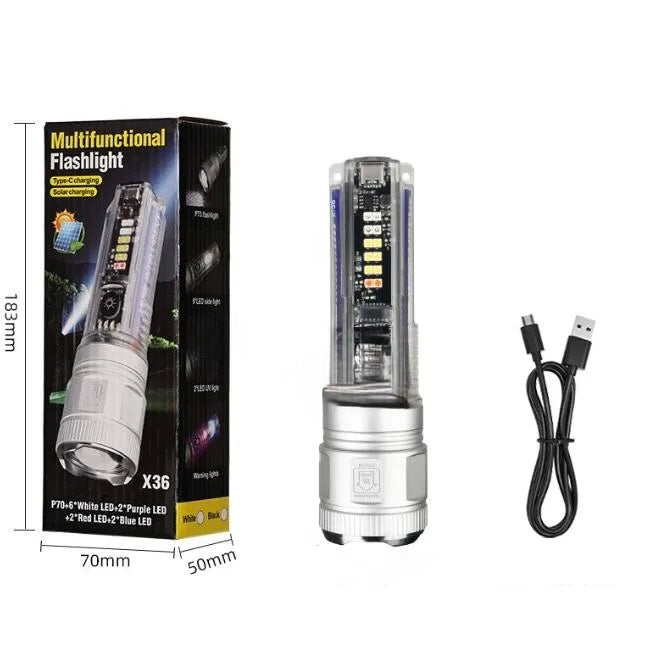 كشاف X36 متعدد الوظائف – إضاءة قوية وتقنيات شحن متقدمة