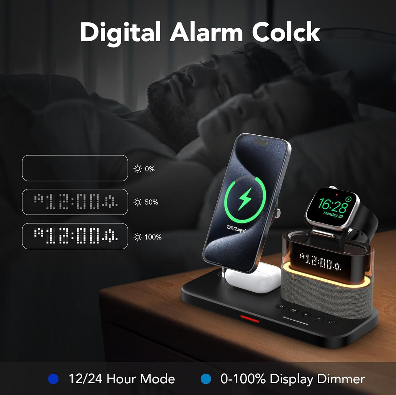 شاحن لاسلكي 5 في 1 تصميم عصري وكفاءة عالية