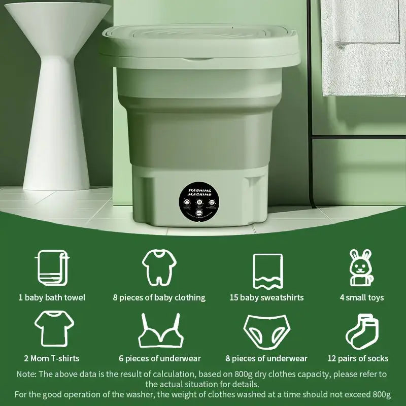 غسالة محمولة قابلة للطي - تنظيف عميق وعملية موفرة للمساحة