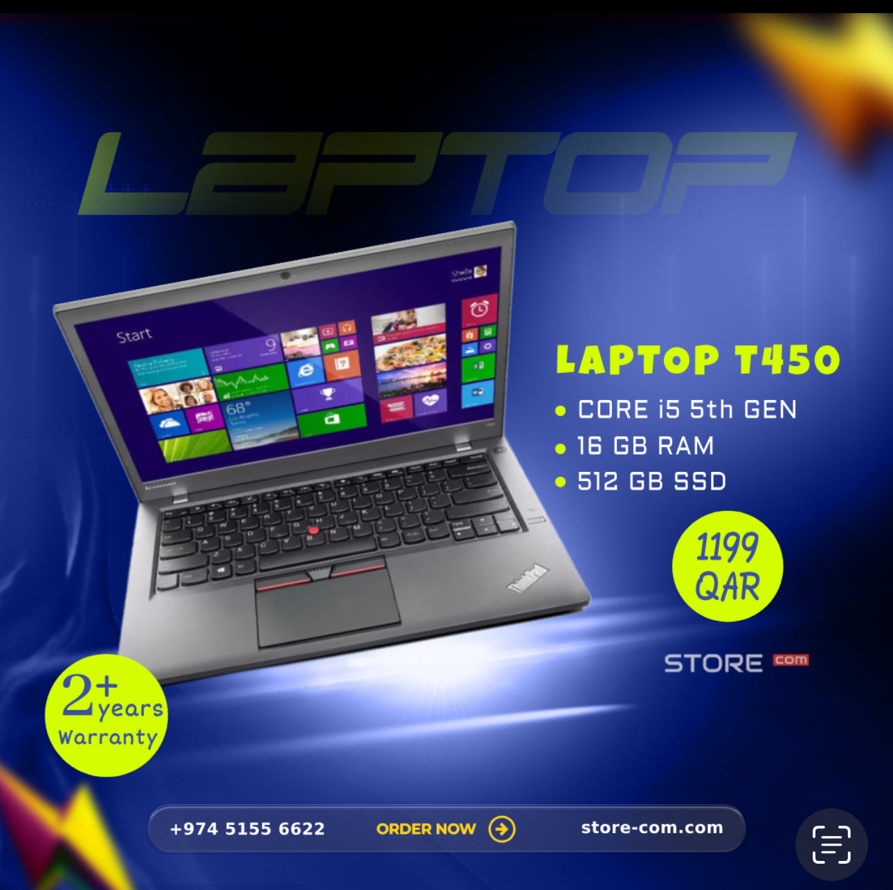 لابتوب ( مستعمل ) Lenovo T430  - الأداء المتميز