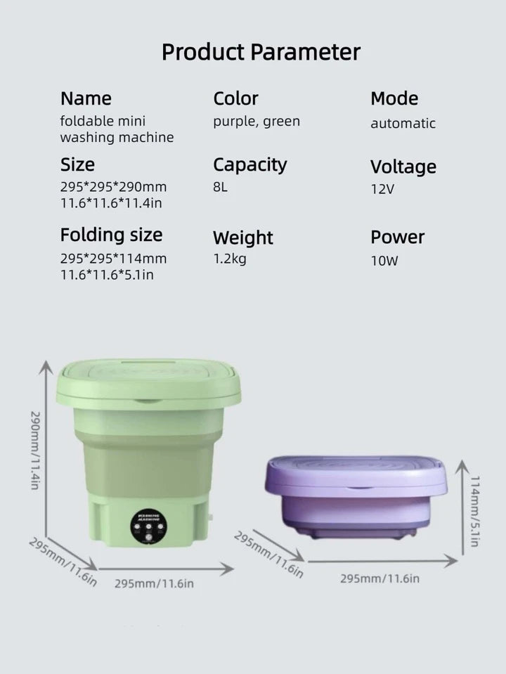 غسالة محمولة قابلة للطي - تنظيف عميق وعملية موفرة للمساحة
